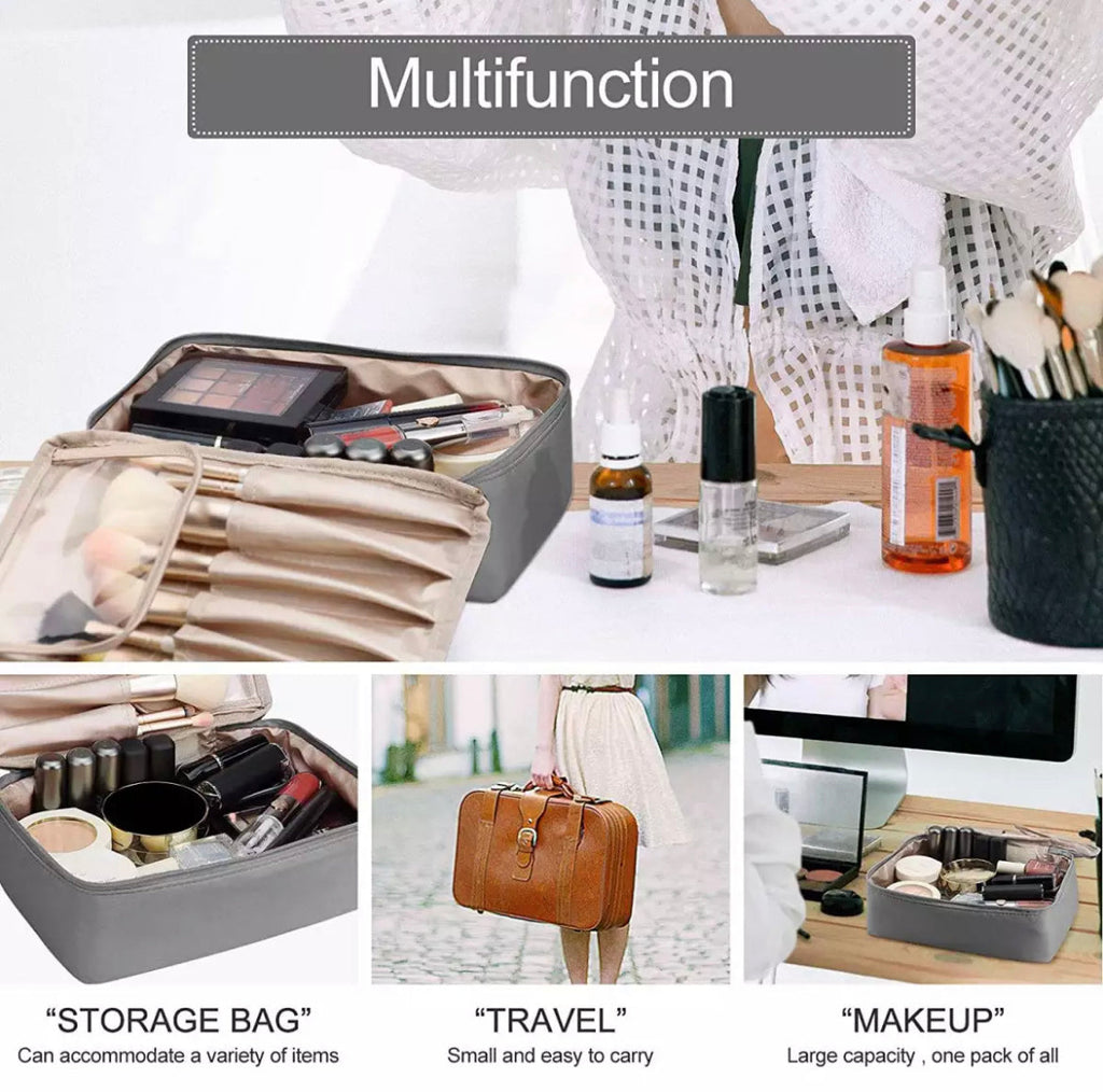 Cosmetic Makeup Brush Portalable Bag - PINK