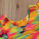 Colourful Ruffle Trim Dress