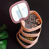 Plastic 4 Layer Jewellery Box with Mirror